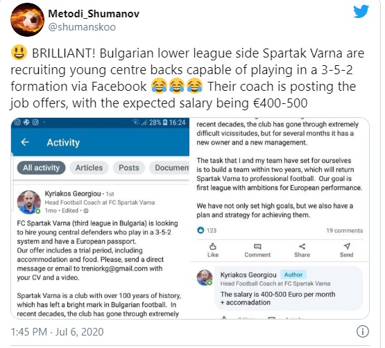 Jedinstven slučaj u svijetu FUDBALA: Traže pojačanja preko OGLASA ...